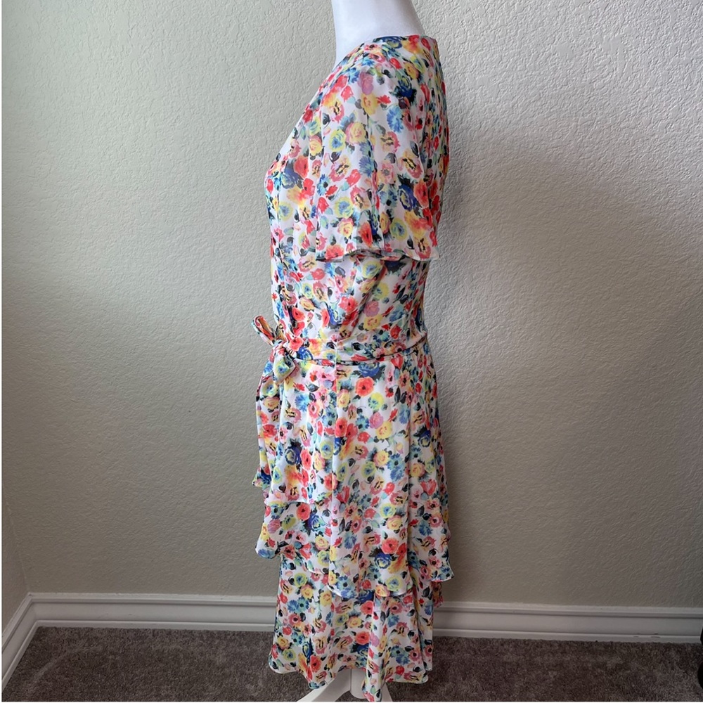 🆕 Tahari by Arthur S. Levine Women's Floral Chiffon Dress - Picture 7 of 12